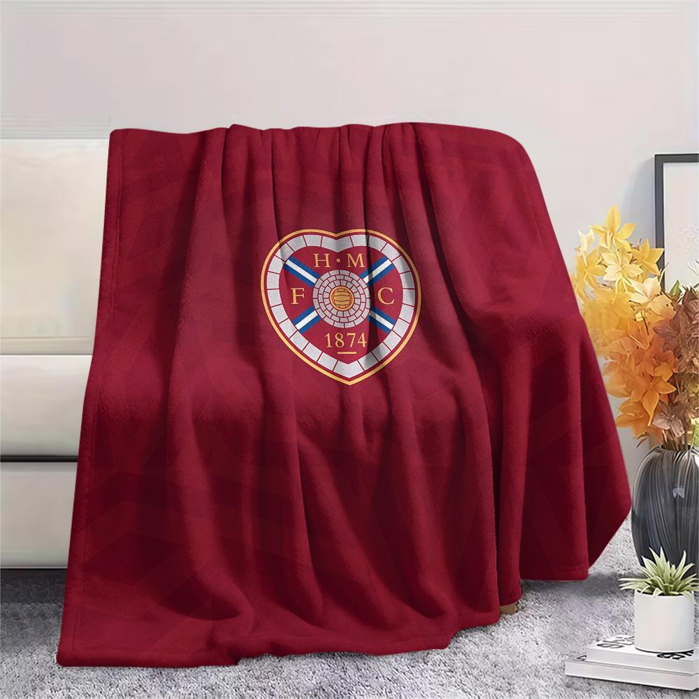 Hartes Football Club Print Flannel Blanket, High quality Comfortable for All Seasons, Home Decor, Warmth and Comfort