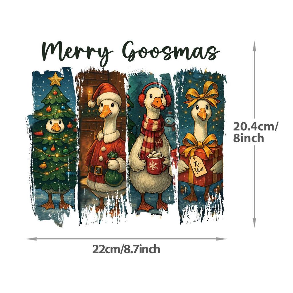 Calcomanías de transferencia de hierro para fiesta de Navidad de animales, pegatinas fáciles de imprimir, parche Diy para regalo de ropa