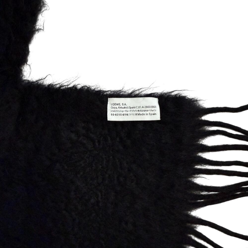 LOEWE Logo Beads Moheya wool Scarf black wool unisex Used
