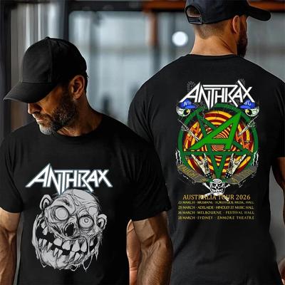 Dwustronna Koszulka Anthrax Band Tour Australia 2026 Koszulka Unisex