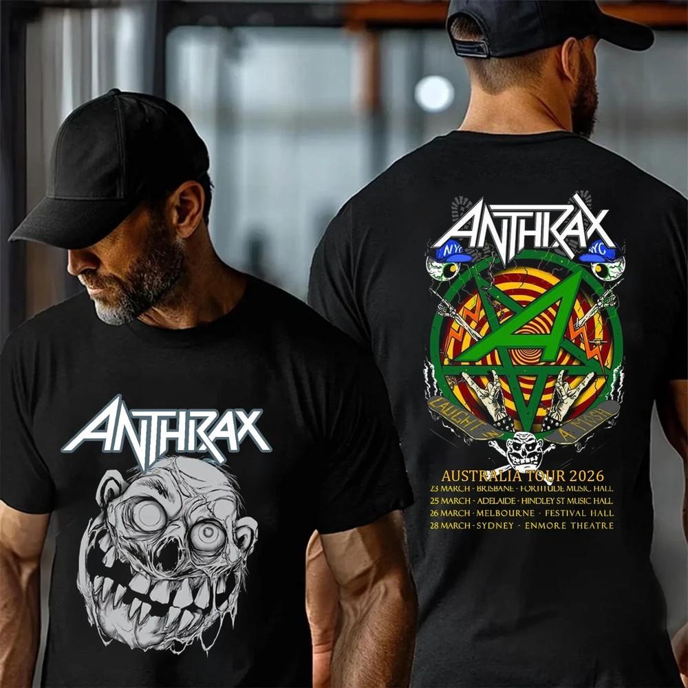 Двусторонняя футболка Anthrax Band Tour Australia 2026 Унисекс XXXXL