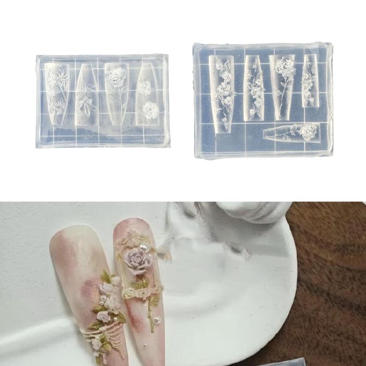 Small Art Accessories Molds Flower Theme Nail Designing Moulds Nail Embellishment Molds for Delicate Manicure Designs