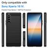 Custodia Flessibile di Lusso in TPU Per Sony Xperia 10 VI 1 V 5 IV III Copertura Protettiva Texture Fibra di Carbonio Guscio Protettivo Fundas Hülle
