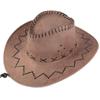 Unisex Western Faux Suede Cowboy Hat - Sun Protection for Outdoor Leisure & Travel