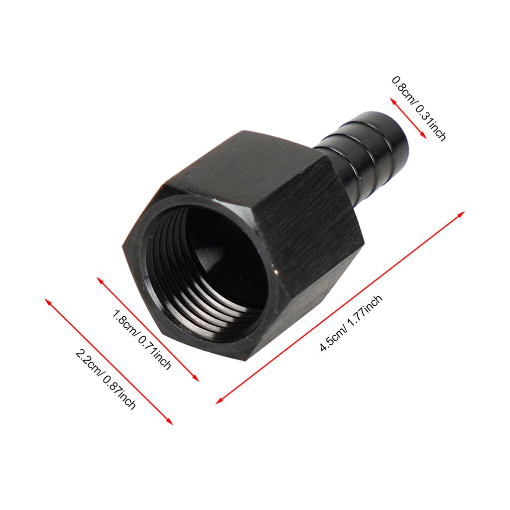 8AN Straight Swivel Hose End Fitting, Aluminum Anodized 8AN Female To 3/8'' Barb Hose Fitting