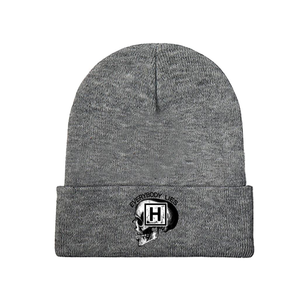 Dr House Everybody Lies Skull Knitted Caps Women's Unisex's Beanie Autumn Winter Hats  Casual Melon Cap