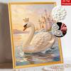 Frameless DIY Pearl Bead Painting Kit Swan Castle Pattern Creative Relaxing Craft Canvas Home Decor Adult Gift