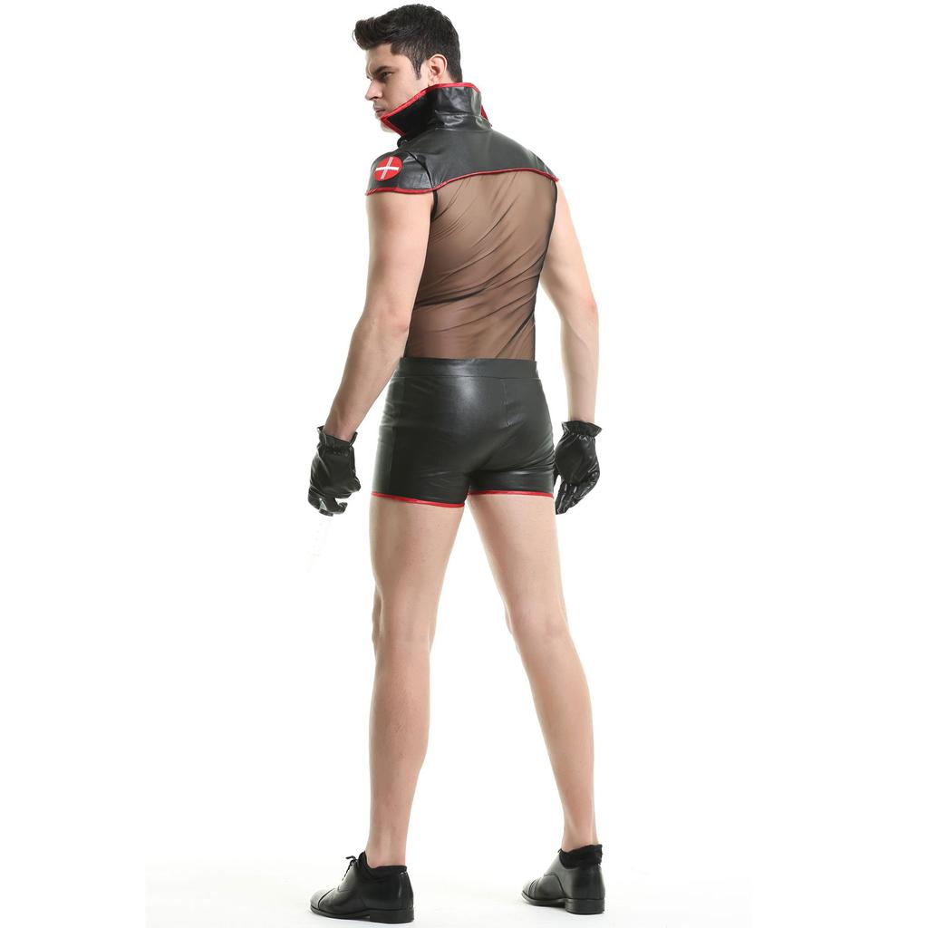 Men's Sex Uniform Suit, Men's Men's Nurse Uniform, Perspective Mesh Yarn, Role-playing Game Uniform