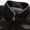 Men's Leather Jacket European and American Men's Velvet Warm Leather Jacket Washed Jacket