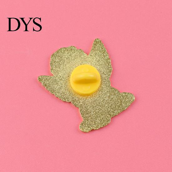 Healing Visual Design Little Angel Brooch Pin for Women, Cute Guardian Holding Heart Lapel Decorative Accessories with Wings, Clothing Accessory