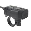 Motorrad USB Ladegerät Dual Quadratisch Handy Schnellladeadapter mit Voltmeter Wasserdicht 12V