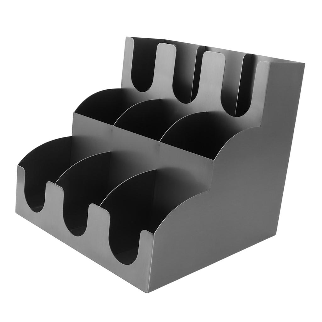 Cup and Lid Organizer 9 Compartment Stainless Steel Verticle Coffee Cup Dispenser and Lid Holder