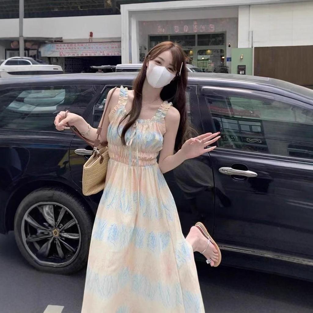 2024 French Summer Casual Loose Fit Sling Dress for Women