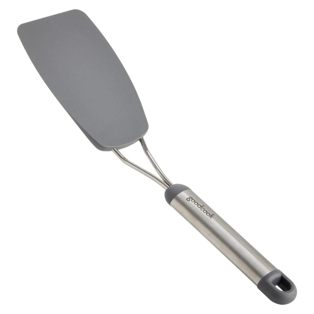 2 Pack Nylon Turner Heat Safe Flexible Flip Turner Pancakes Eggs Cookies Durable Stainless Steel Handle Non-Stick Cookware