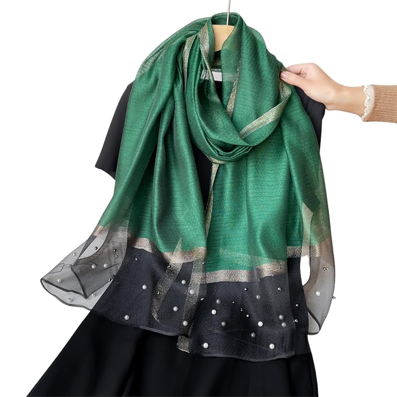 

[kinaviola] formal ladies stall shawl muffler Haori Large format silk touch Elegant Gorgeous pearl beads Bijou wedding party graduation ceremony