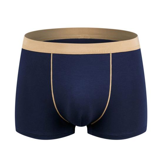 Men Boxer Underwear Mid-rise Breathable Smooth Wiring Perfect Fit Shorts Panties Patchwork Color Tight Cut Underwear