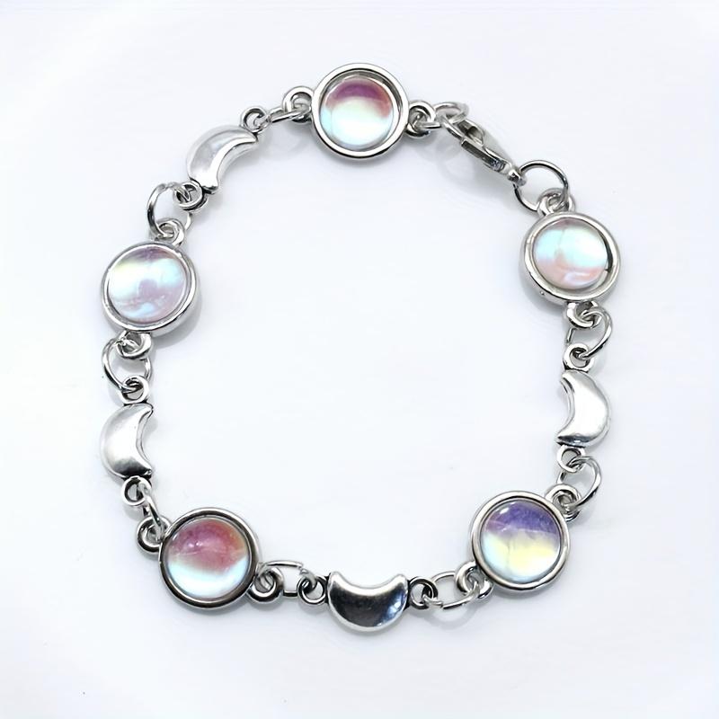 Серебряный браслет шарма луны цвета — фото 3