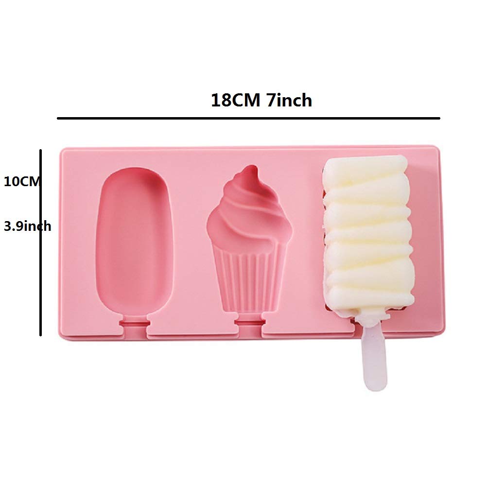 Silikon-Eis am Stiel Form Spezialzubehör Wiederverwendbar Lebensmittelqualität Silikon Obst-Eis Pop Formen mit 50 Holzstäbchen