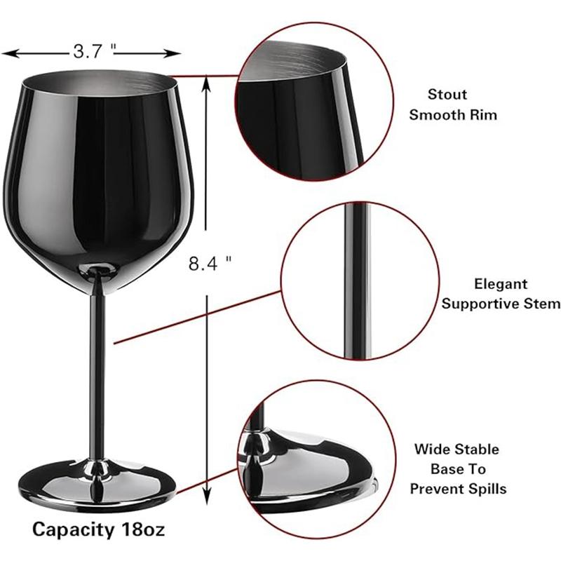 4Pcs Stainless Steel Cocktail Glasses Creative Metal Wine Cups For Bar Restaurant Champagne Red Wine Drinkware Barware Set
