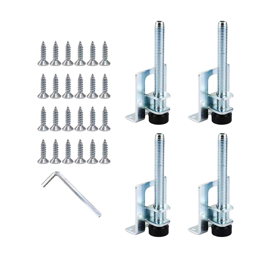 4Pcs Adjustable Furniture Risers Leg Height Adjuster Chair Levelers for Heavy Cabinets Leveling On Uneven Ground
