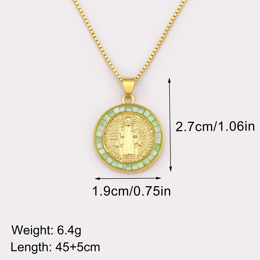 Nidin High Quality Copper Micro Inlaid Zircon Charm Pendant Necklace For Women Girl Religious Style Clavicle Chain Jewelry Gifts