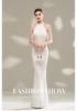 Elegant White Luxury Evening Gown for Women, Banquet & Event Host, Tassel Mermaid Slim Fit