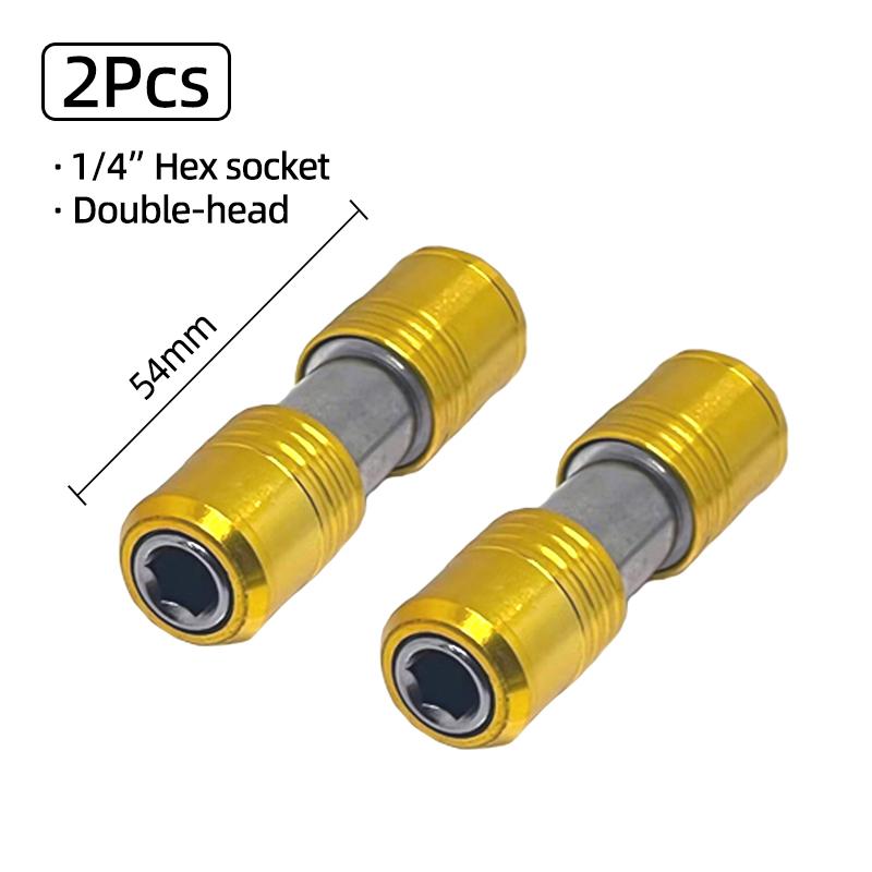 Portable Screwdriver Bit Holder Double Head Extension Rod Quick Release 1/4" Hex Screw Adapter Socket Electric Drill Power Tool