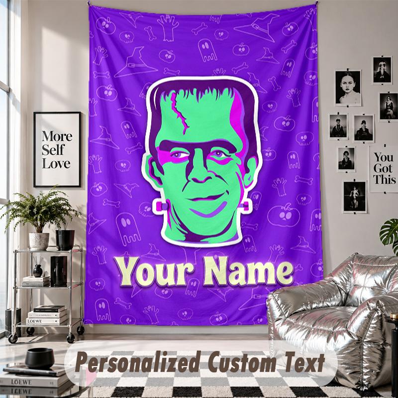Custom Tapestry Wall Hanging, The Munsters Personalized Name Text Home Wall Decor