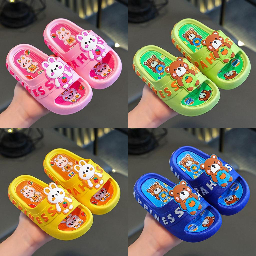 Cartoon Kids Flip Flops For Summer Girls Boys Pvc Non Slip Durable Indoor Footwear