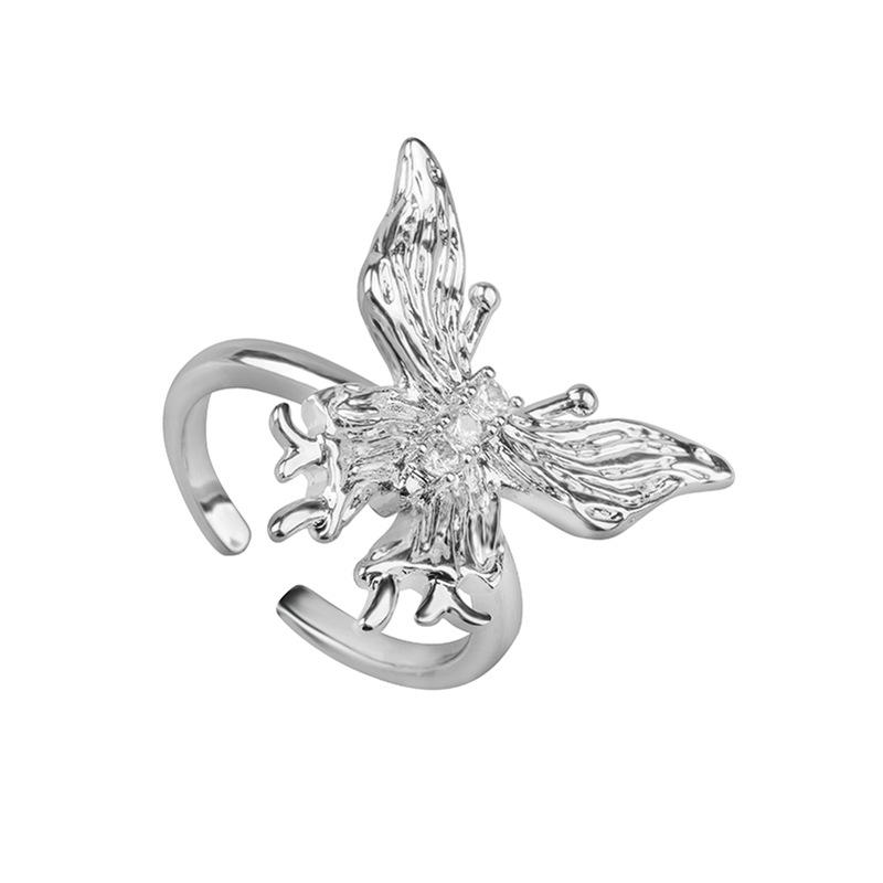 Nischendesign Unregelmäßiger Plissierter Bogen Bonbonring Damen Kaltwind Zeigefinger Offener Ring Fortgeschrittener Sinn