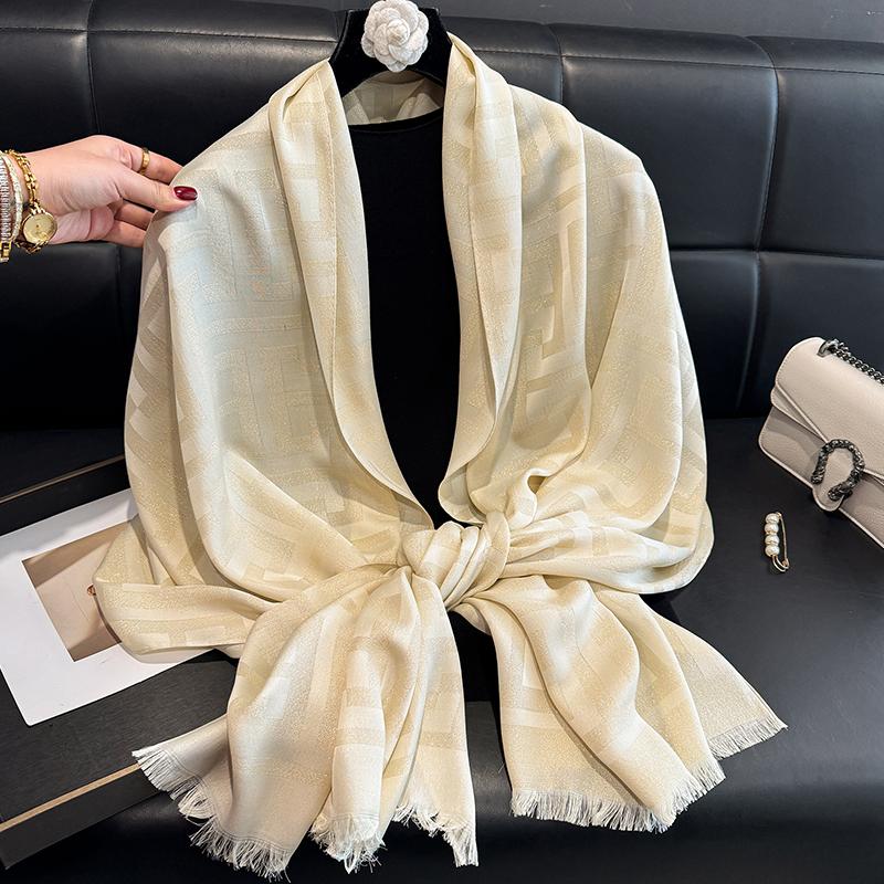 2025 New Design Brand Spring Women Scarf Fashion Geometry Print Hijabs Scarves For Ladies Shawls And Wraps Pashmina Stoles