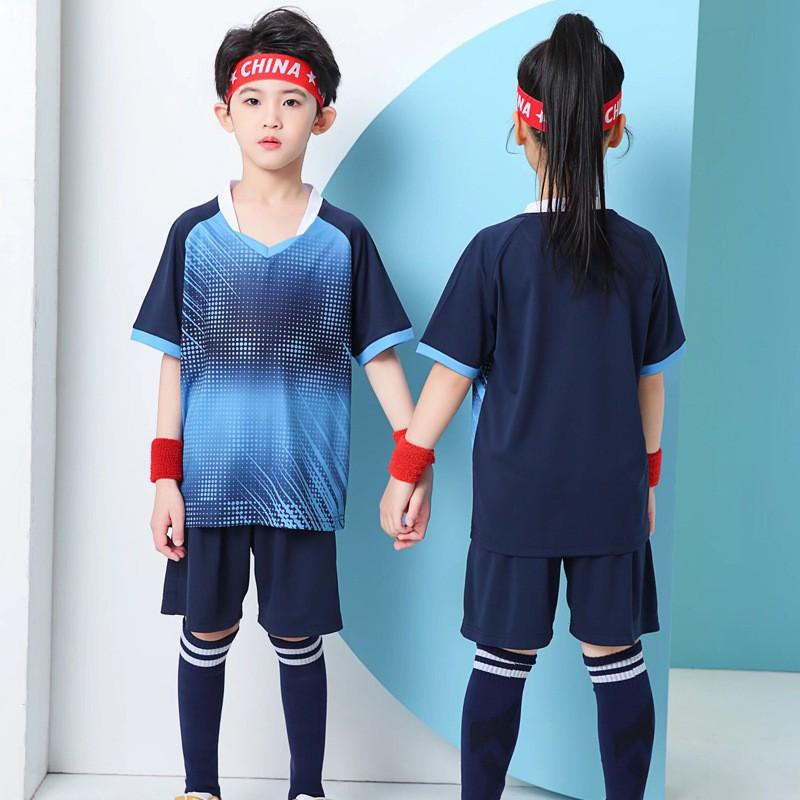 Kids Soccer Jersey Set Short Sleeve Team Uniform Boys Girls Kindergarten School Sports Performance