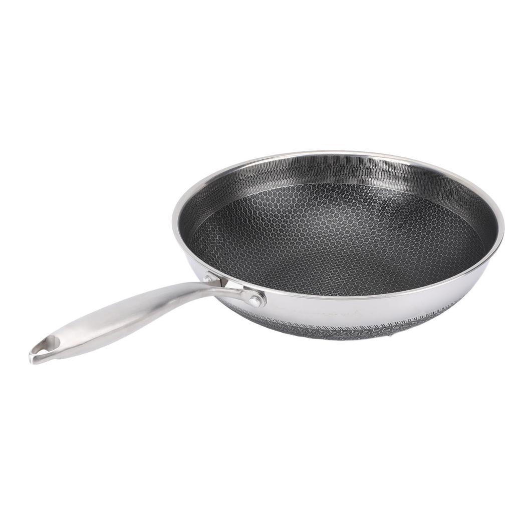 Frying Pan 316 Stainless Steel Compound Pot Bottom Anti Stick Double Sided Honeycomb Universal