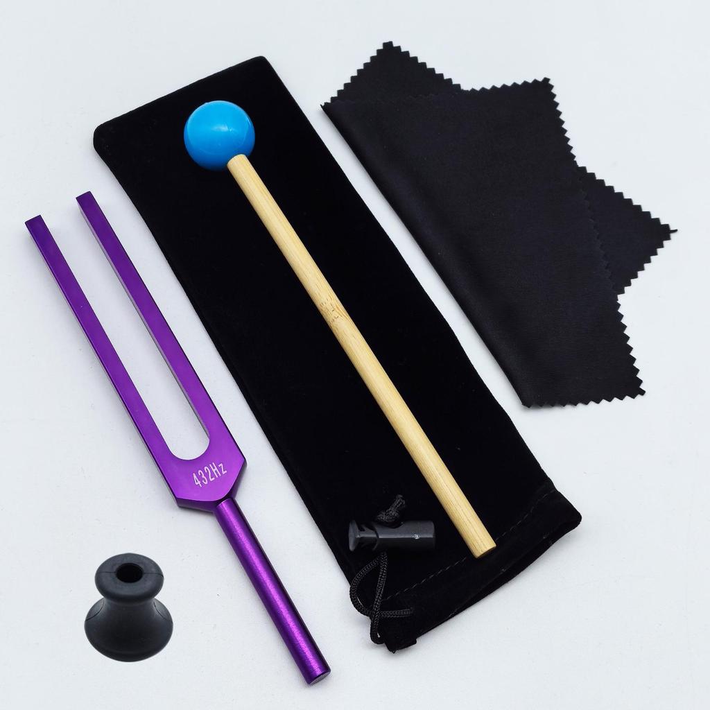 Gold 432HZ Aluminum Alloy Colored Tuning Fork with Triangle Shape.
