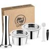 i Cafilas [YK01] Reusable Coffee Capsule Refillable Filter 304 Stainless Steel Cream Maker for Lavazza Blue Espresso Point Tchibo Cafissimo K Fee