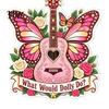 Music Themed Christmas Decorations Pink Guitar Butterfly Ornament, Acrylic Hanging Decor with Rose Festival Decorative Ornaments And Quote,