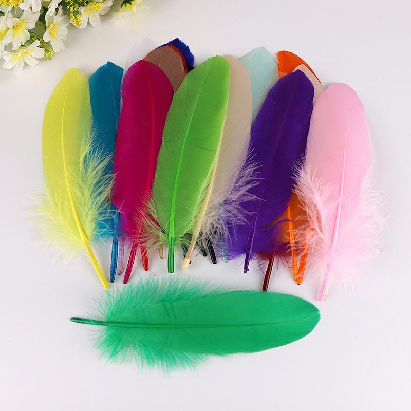 50Pcsdiy Goose Feather Hard Big Floating Feathers Wedding Children Handmade Decorative Materials Dream Catcher Feathers