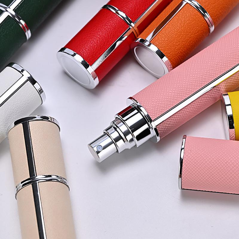 10ml Lambskin Leather Perfume Atomizer with Glass Vial, Refillable Luxury Travel Spray Bottle Leak-Proof Design