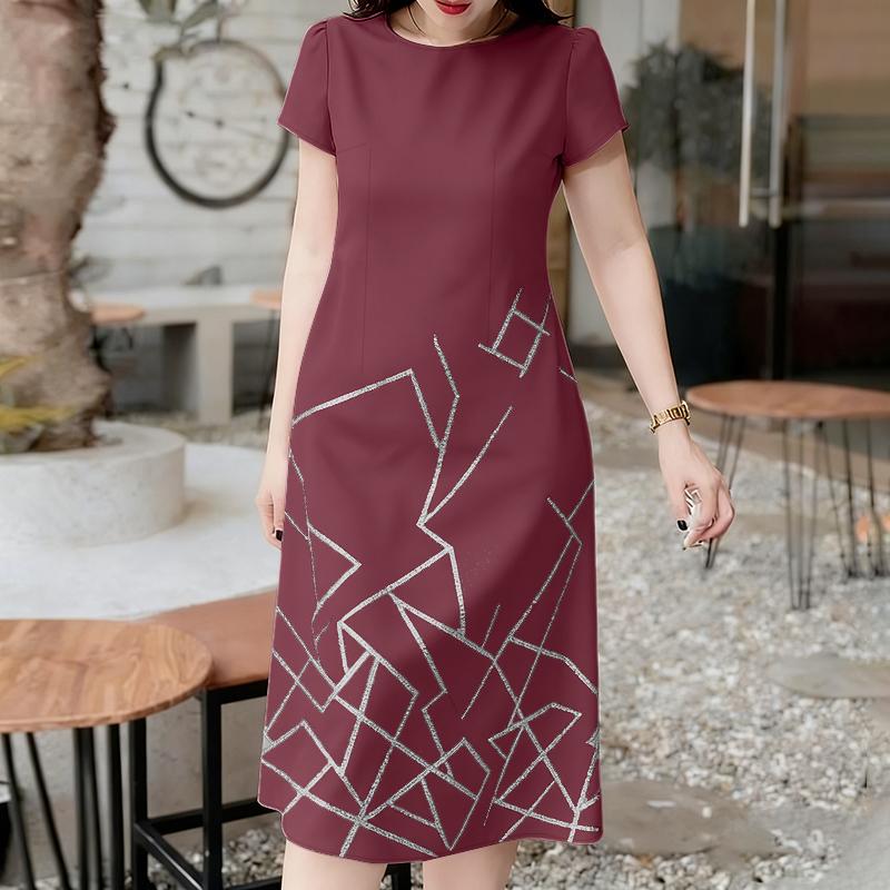 ZANZEA Women Casual Round Neck Summer Short Sleeve Print Dress