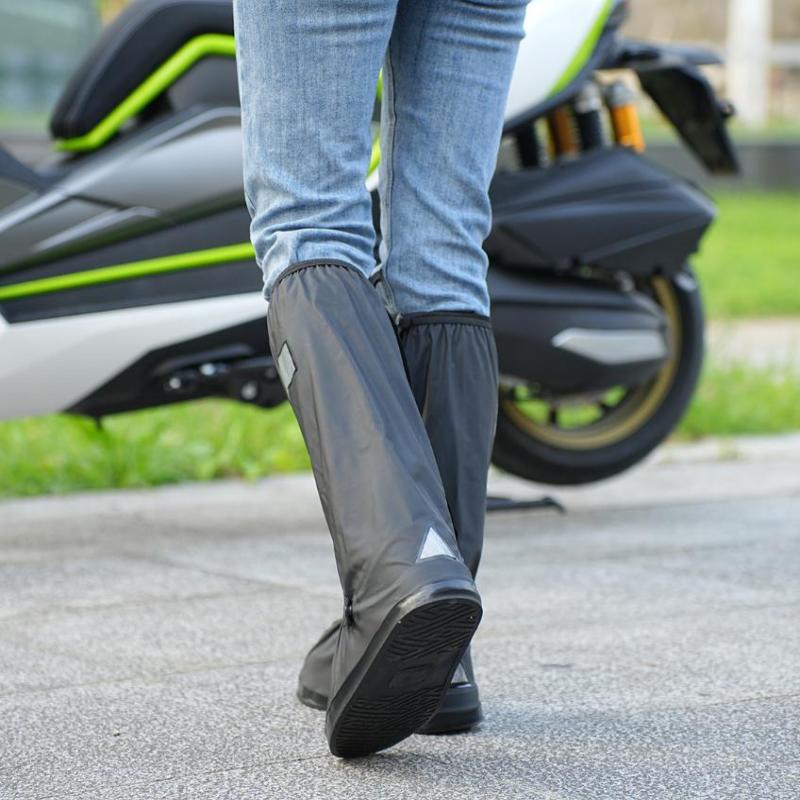 Couvre-bottes de pêche d'extérieur pour adultes à tige haute Bandes réfléchissantes Antidérapant Résistant à l'usure Couvre-chaussures portables Pour chaussures de pluie