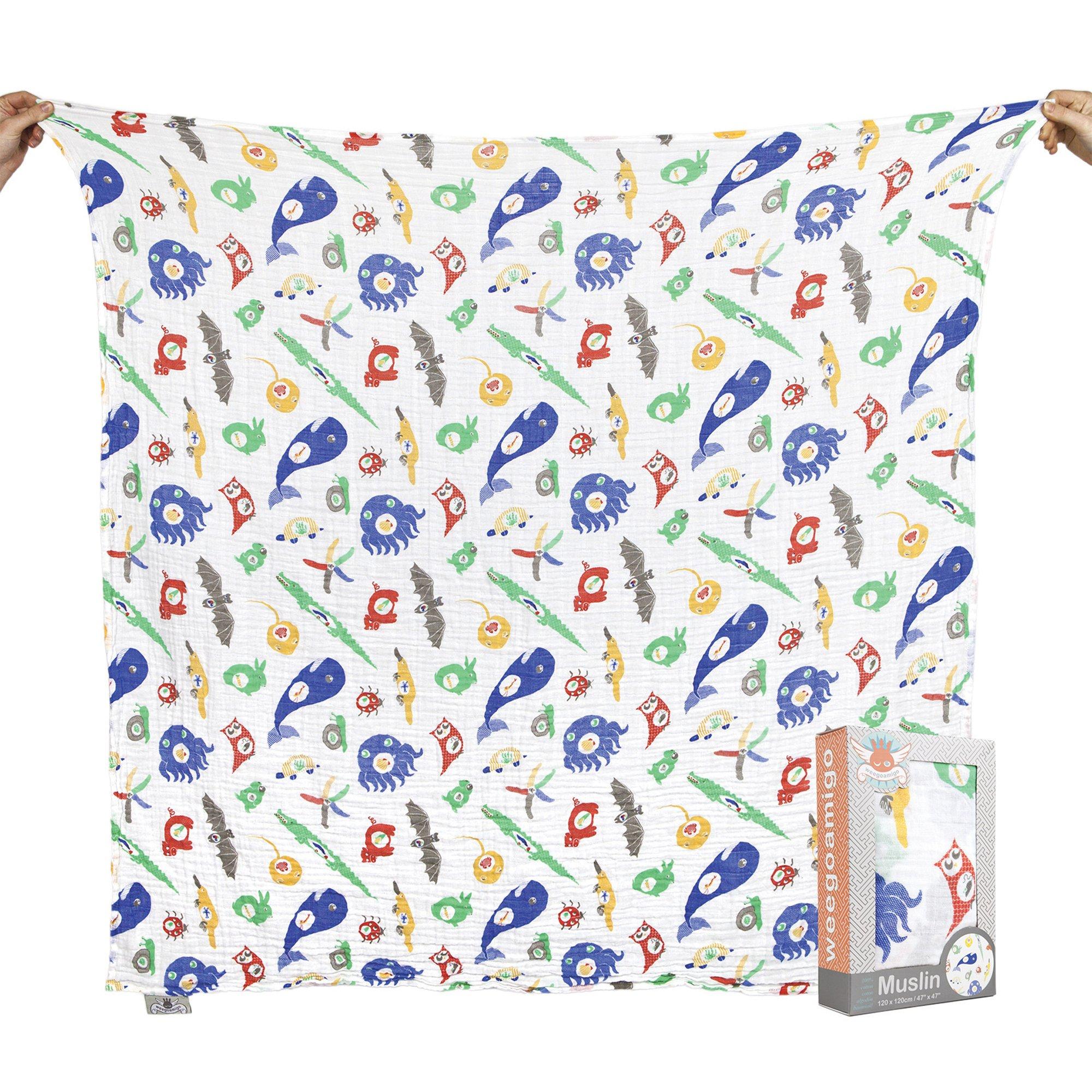

weegoamigo Swaddle Gauze 1 Piece Single Pack Muslin Tummy Time Tummy Time