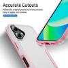 For iPhone 16 Case PC+TPU Military Grade Drop Protective Phone Cover - White+Pink