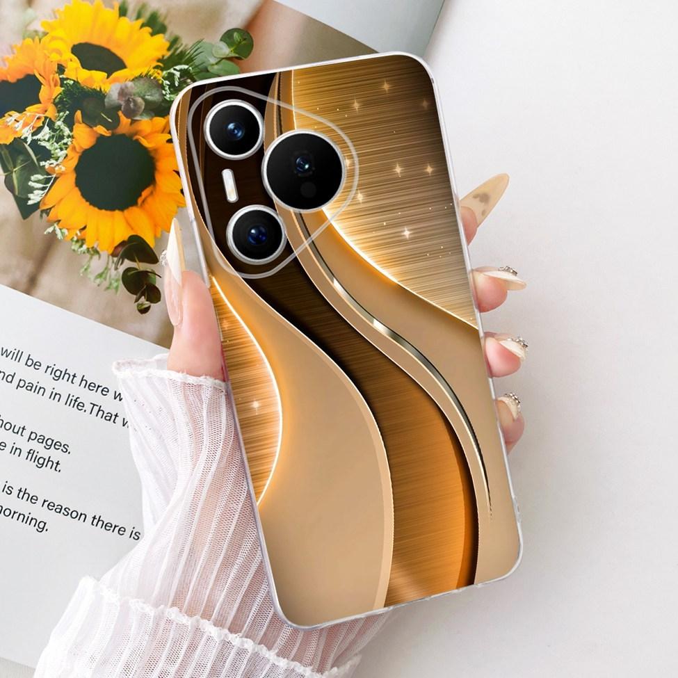 For Huawei Pura 70 Clear Case Aesthetic Luxury Cute Fashion Flowers Funny Painted Casing For Huawei ADY-LX9 ADY-AL00