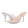 Fashion Liyke Summer Fashion Transparent Platform Slippers PVC Sandals Female Open Toe Perspex High Heels Clear Shoes Women Mules Slides
