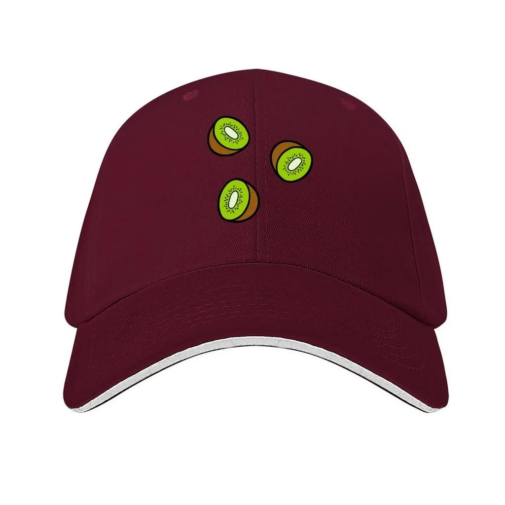 Kiwi Fruit Pattern On Dark Green Baseball Cap Christmas Hat Derby Hat Tactical Cap Sailor Cap for Unisex Unisexs Luxury Womens