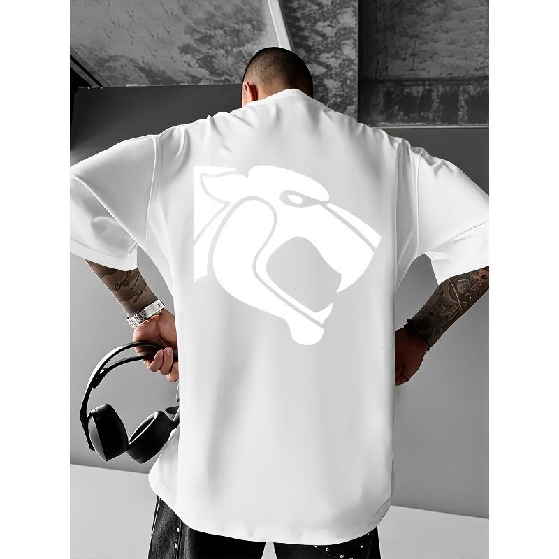 

European Size A Creatively Designed Round-Neck T-Shirt with Unique Front And Back Prints, This Men S Casual Tee Is Made from cotton Knit Fabric. S белый