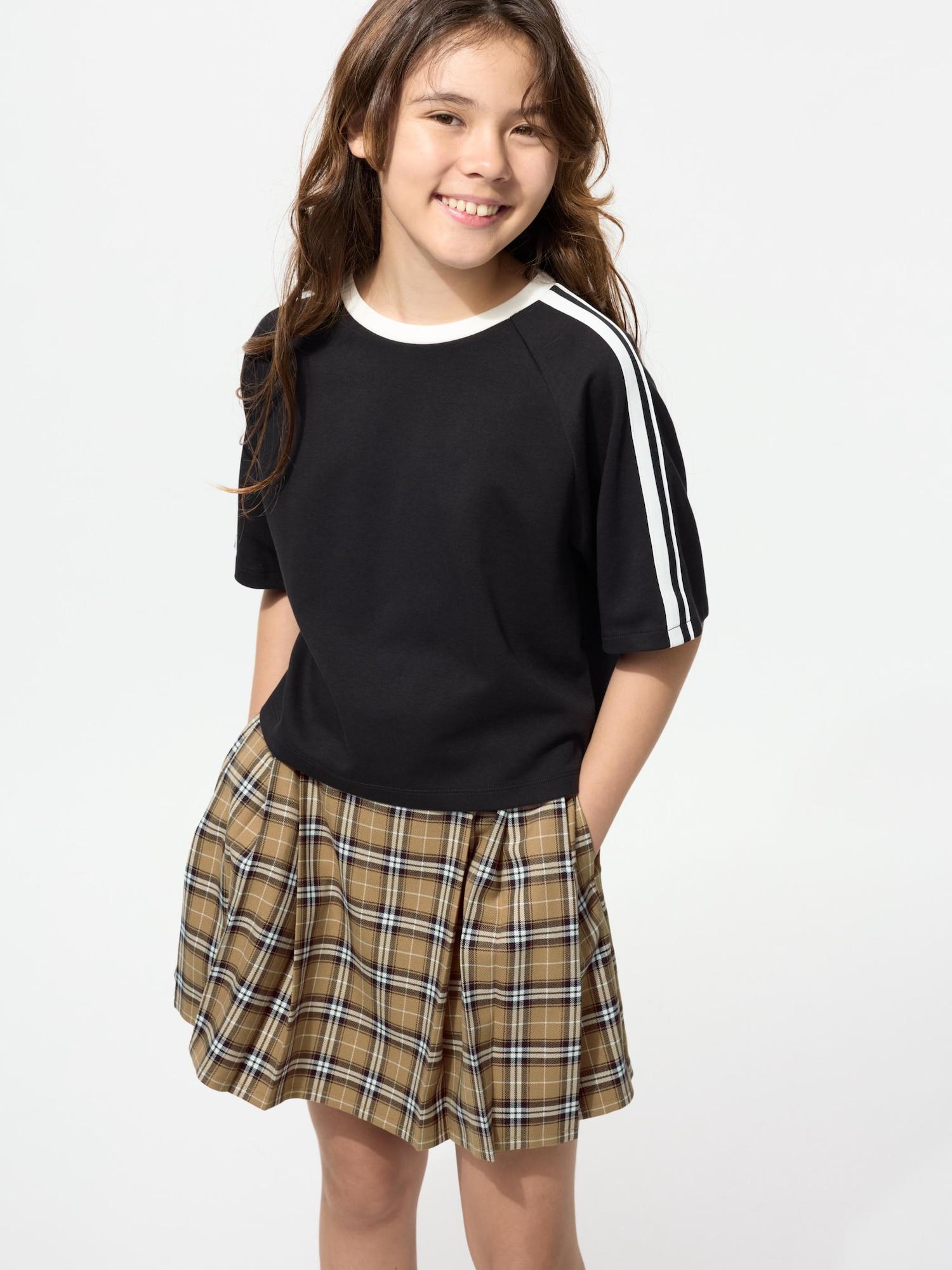 

Uniqlo Девичья плиссированная мини-юбка в клетку 32 BEIGE/KIDS 110