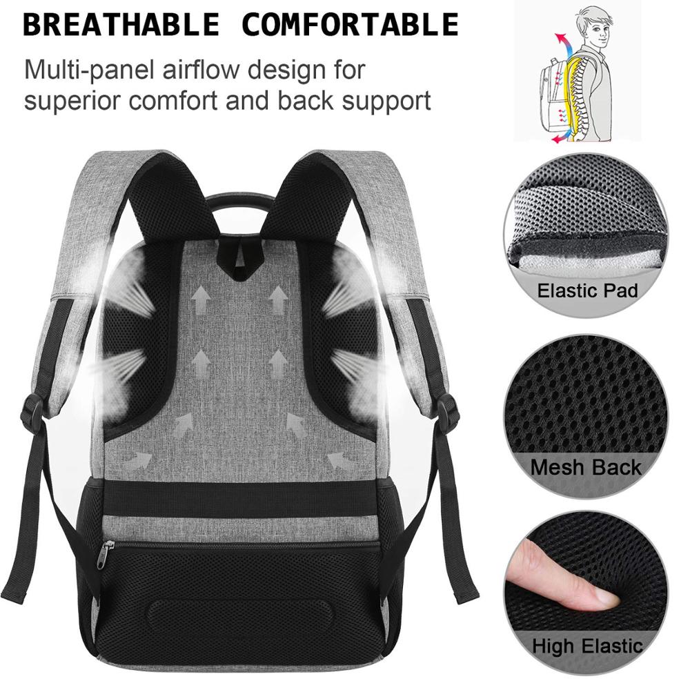 Business Travel Anti Theft 15.6 Inch Laptops Backpack with USB Charging Port College School Computer Bag for Women & Men Fits