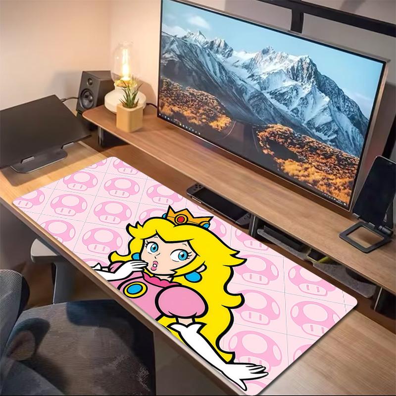 Princess Peach Print Cushion Non-slip Laptop Tablet Big Mousepad XXL Mat Mini PC Playmat With Lock edge