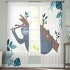 Sloth On A Branch Sheer Curtains For Living Room Kids Bedroom Tulle Curtains Kitchen Window Treatment Drapes